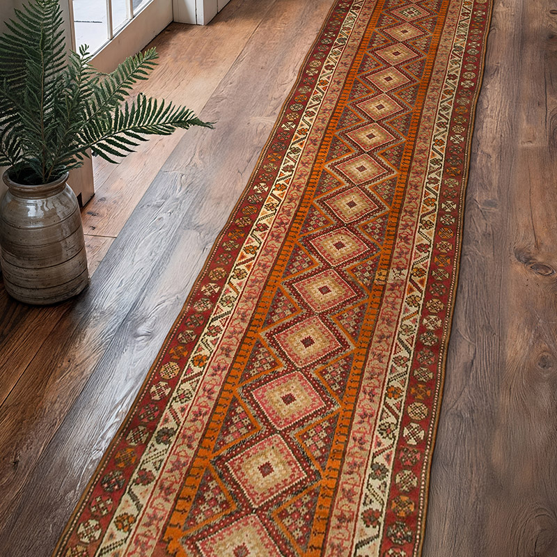 Alfombra Vintage de pasillo - 93 cm x 412 cm - K0088005