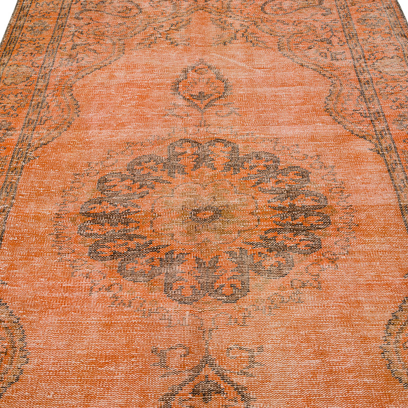 Over-dyed Vintage Hand-Knotted Turkish Rug - 5' 1" x 9' 5" (61" x 113") - K0088006
