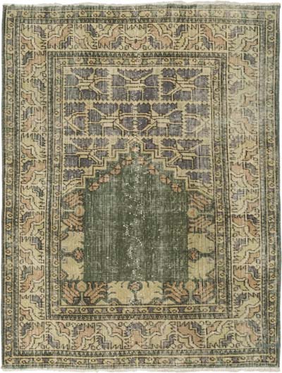 El Dokuma Vintage Halı - 96 cm x 126 cm