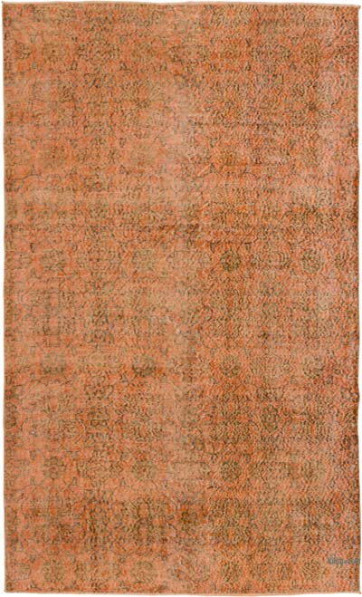 Boyalı El Dokuma Vintage Halı - 162 cm x 263 cm