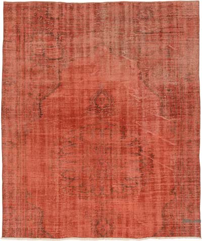 Boyalı El Dokuma Vintage Halı - 165 cm x 197 cm