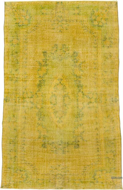 Boyalı El Dokuma Vintage Halı - 170 cm x 245 cm