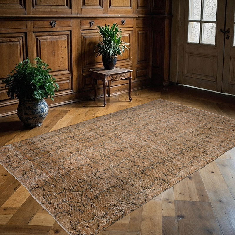 Alfombra Vintage Turca Anudada a Mano - 138 cm x 220 cm - K0088015