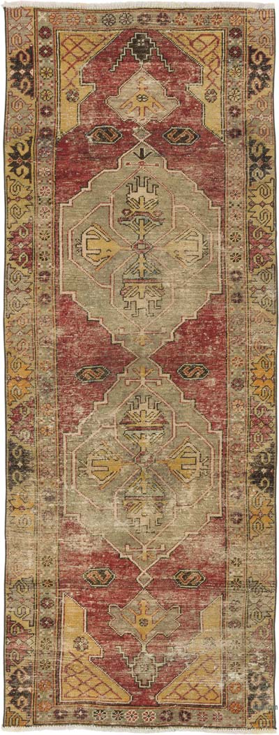 Alfombra Vintage Turca Anudada a Mano - 98 cm x 257 cm