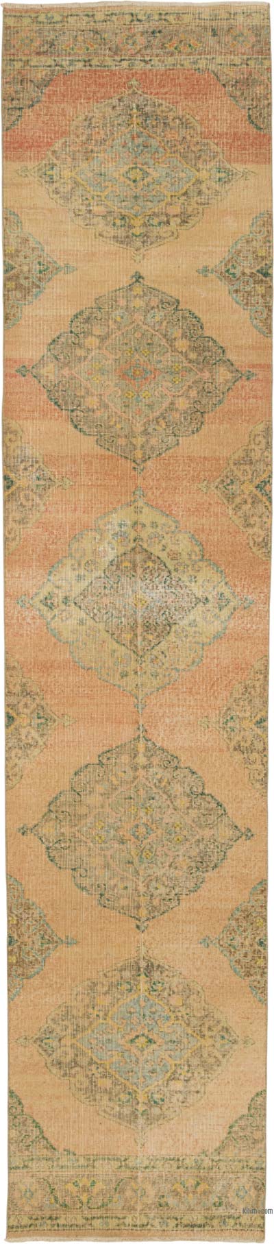 Vintage Turkish Hand-Knotted Runner - 2' 5" x 11' 1" (29" x 133")