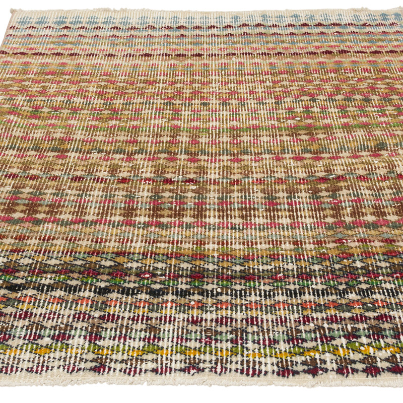 Alfombra Vintage Turca Anudada a Mano - 106 cm x 124 cm - K0088023