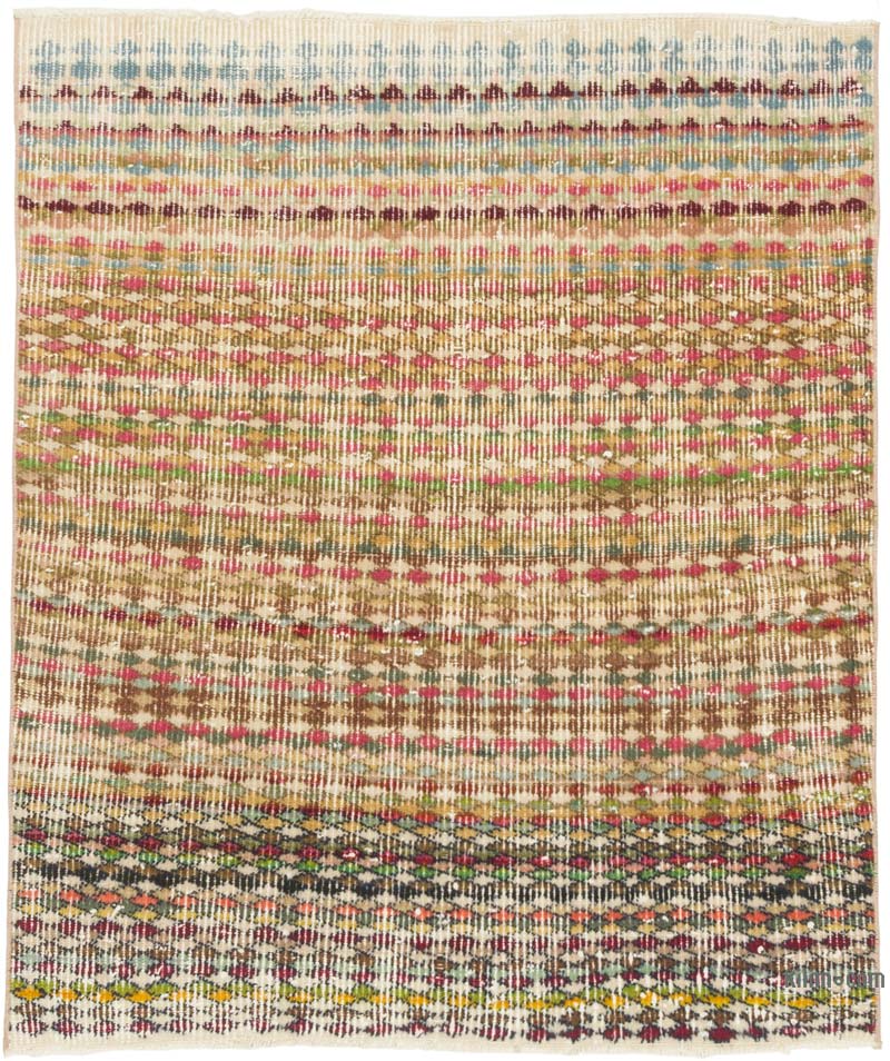 Alfombra Vintage Turca Anudada a Mano - 106 cm x 124 cm - K0088023