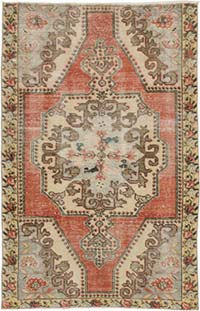 Vintage Turkish Hand-Knotted Rug - 4' 3" x 6' 7" (51" x 79")