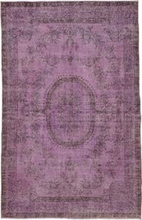 Over-dyed Vintage Hand-Knotted Turkish Rug