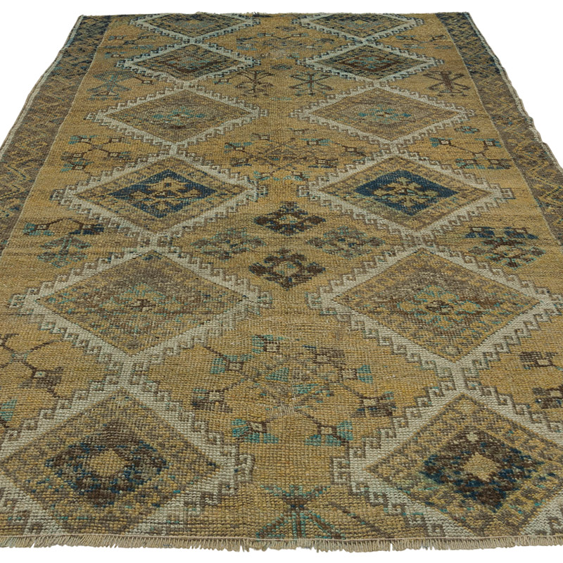 Alfombra Vintage Turca Anudada a Mano - 144 cm x 261 cm - K0088047