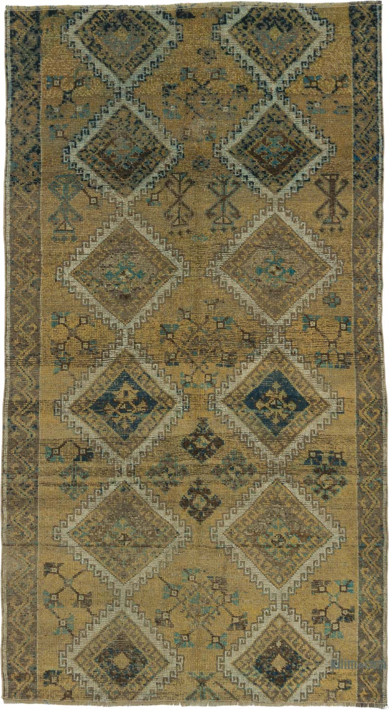 Alfombra Vintage Turca Anudada a Mano - 144 cm x 261 cm - K0088047