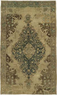 Vintage Turkish Hand-Knotted Rug - 4' 8" x 7' 10" (56" x 94")