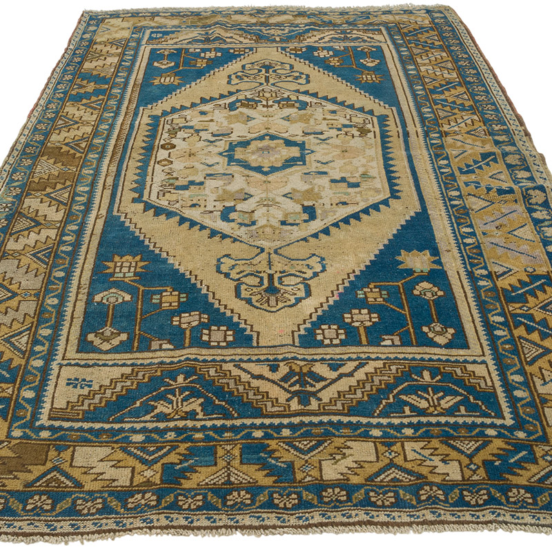 Alfombra Vintage Turca Anudada a Mano - 130 cm x 230 cm - K0088054
