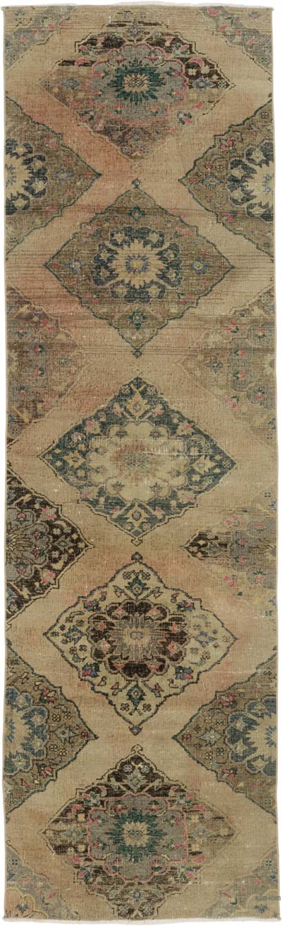 Vintage Turkish Hand-Knotted Runner - 3' 1" x 10' 2" (37" x 122")