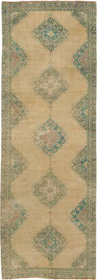 Vintage Turkish Hand-Knotted Runner - 3' 7" x 10' 4" (43" x 124")
