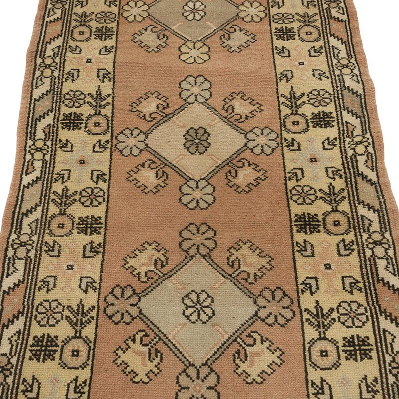 Pasillo Vintage Turco Anudado a Mano - 76 cm x 196 cm - K0088062