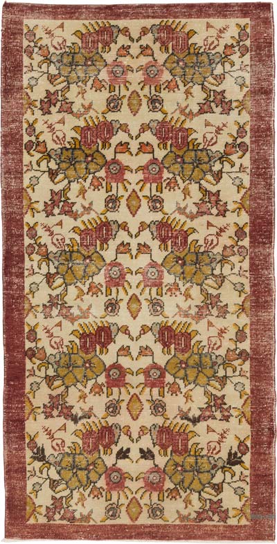 El Dokuma Vintage Halı - 108 cm x 212 cm