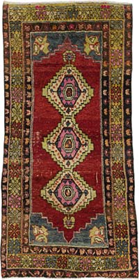 El Dokuma Vintage Halı - 131 cm x 260 cm