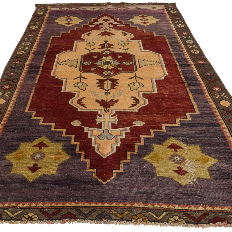 Alfombra Vintage Turca Anudada a Mano - 140 cm x 273 cm - K0088069