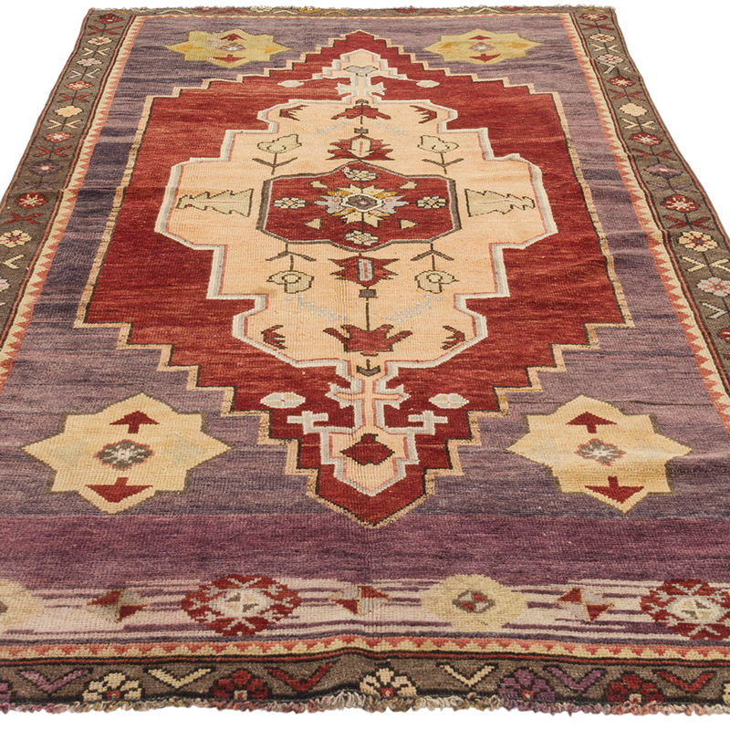Alfombra Vintage Turca Anudada a Mano - 140 cm x 273 cm - K0088069