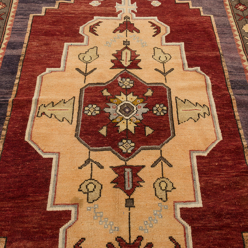 Alfombra Vintage Turca Anudada a Mano - 140 cm x 273 cm - K0088069