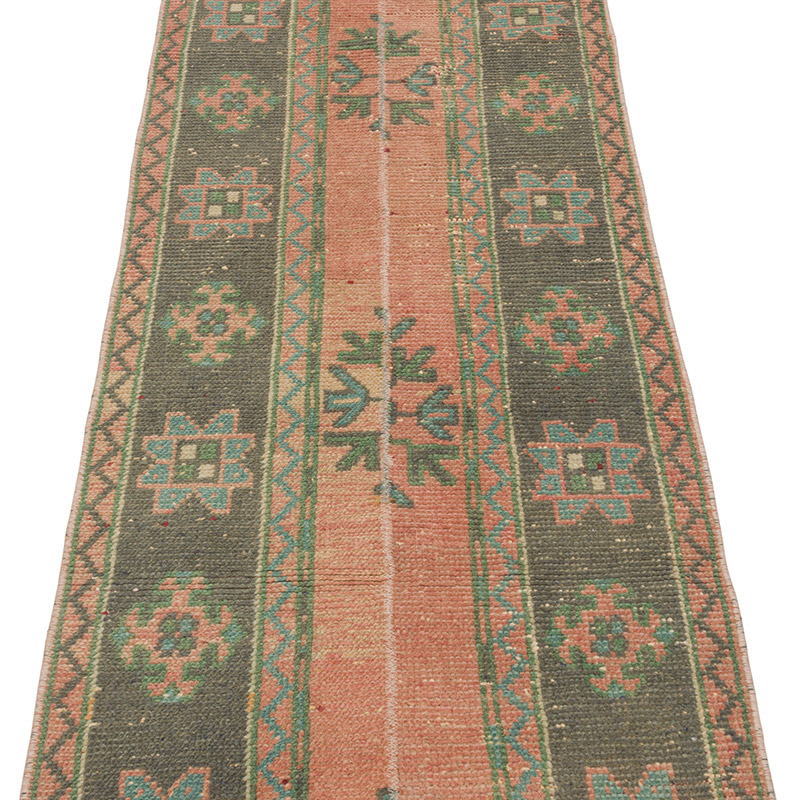 Pink Vintage Turkish Hand-Knotted Runner - 2' 2" x 11' 1" (26" x 133") - K0088071