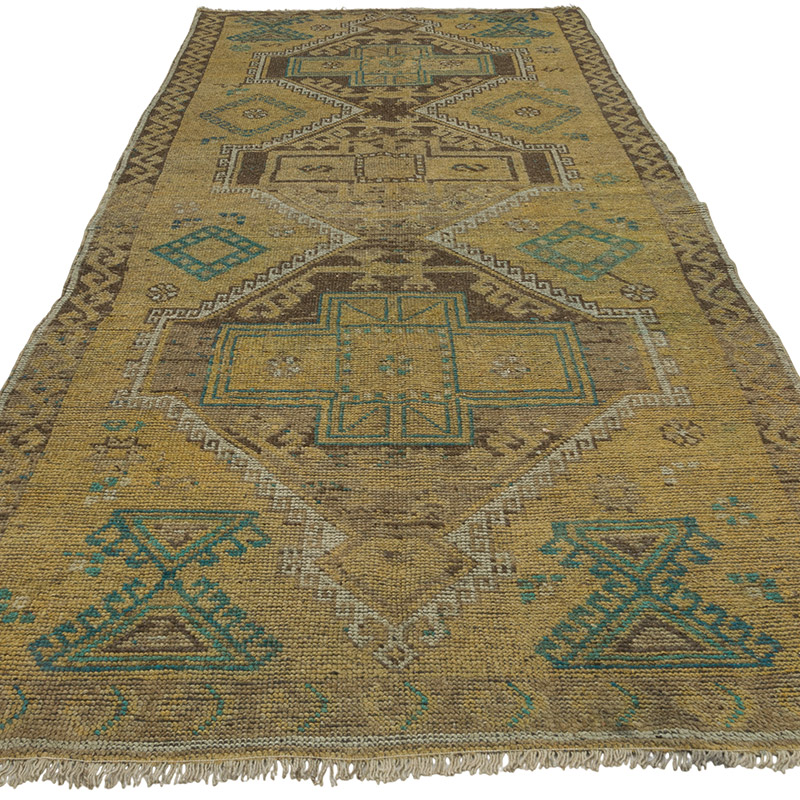 Vintage Turkish Hand-Knotted Runner - 4' 5" x 10' 10" (53" x 130") - K0088073