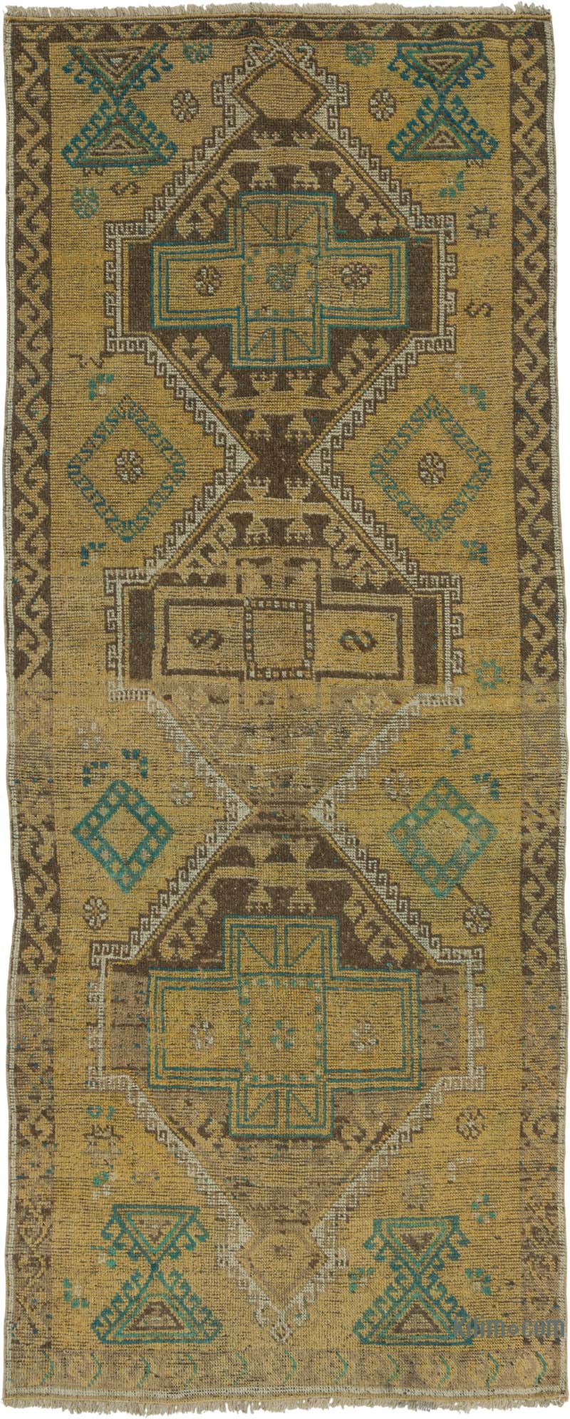 Vintage Turkish Hand-Knotted Runner - 4' 5" x 10' 10" (53" x 130") - K0088073