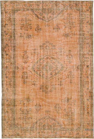 Boyalı El Dokuma Vintage Halı