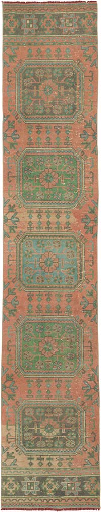 Vintage Turkish Hand-Knotted Runner - 2' 2" x 11' 1" (26" x 133")