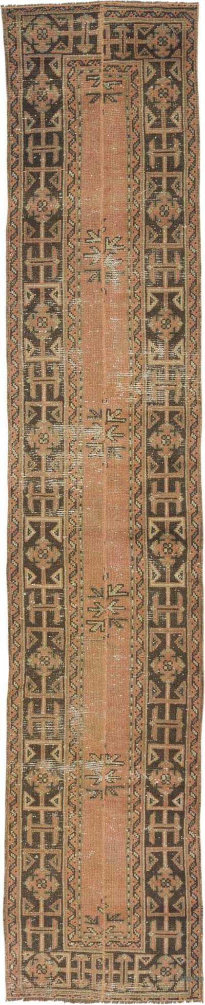 Vintage Turkish Hand-Knotted Runner - 2' 2" x 10' 11" (26" x 131")