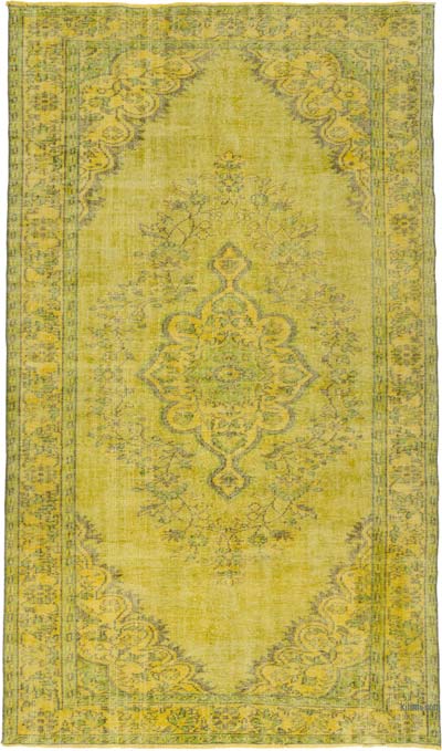 Boyalı El Dokuma Vintage Halı