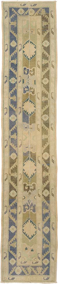 Vintage Turkish Hand-Knotted Runner - 2' 3" x 11' 2" (27" x 134")