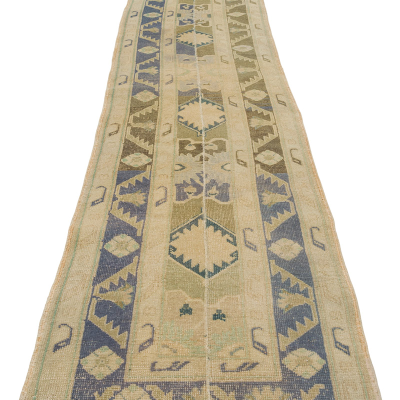 Pasillo Vintage Turco Anudado a Mano - 69 cm x 340 cm - K0088082
