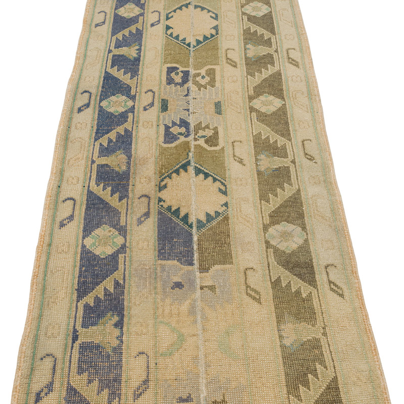 Pasillo Vintage Turco Anudado a Mano - 69 cm x 340 cm - K0088082
