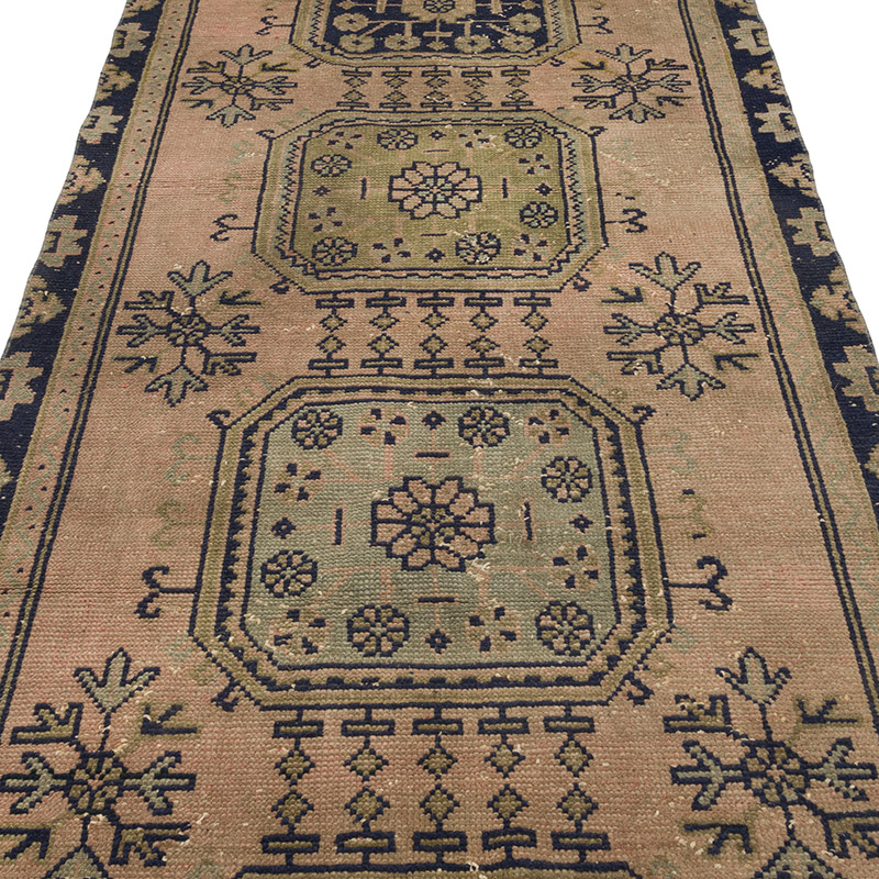 Pasillo Vintage Turco Anudado a Mano - 110 cm x 335 cm - K0088083