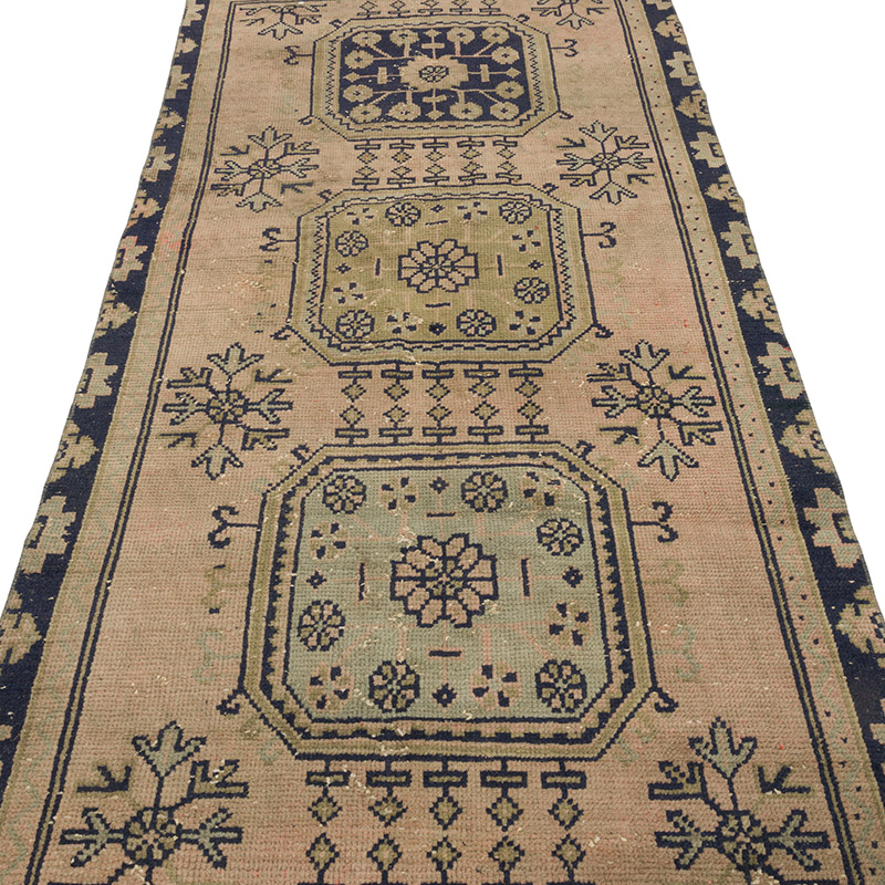 Pasillo Vintage Turco Anudado a Mano - 110 cm x 335 cm - K0088083