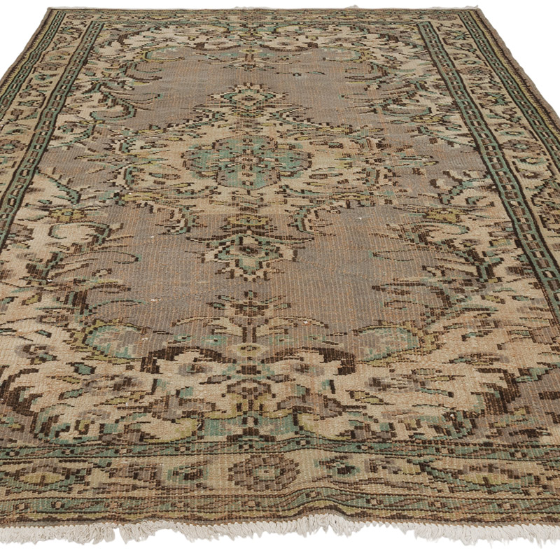 Vintage Turkish Hand-Knotted Rug - 5' 8" x 9'  (68" x 108") - K0088084
