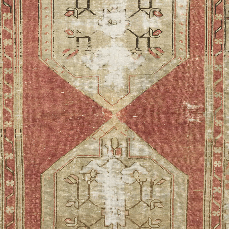 Alfombra Vintage Turca Anudada a Mano - 120 cm x 263 cm - K0088085