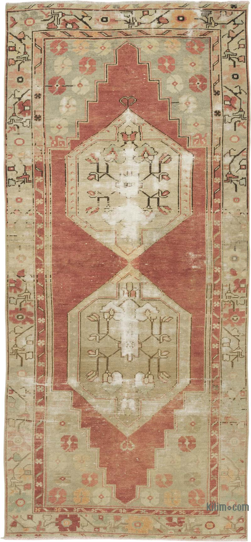 Alfombra Vintage Turca Anudada a Mano - 120 cm x 263 cm - K0088085