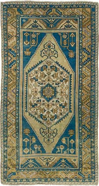 Vintage Turkish Hand-Knotted Rug - 130 cm x 243 cm