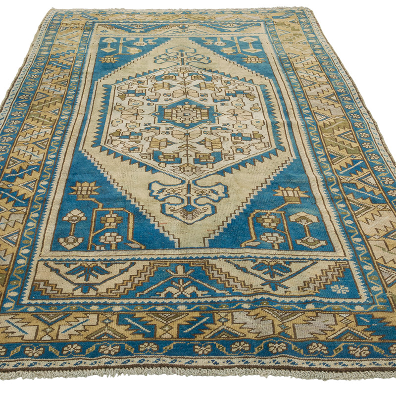 Vintage Turkish Hand-Knotted Rug - 4' 3" x 8'  (51" x 96") - K0088090