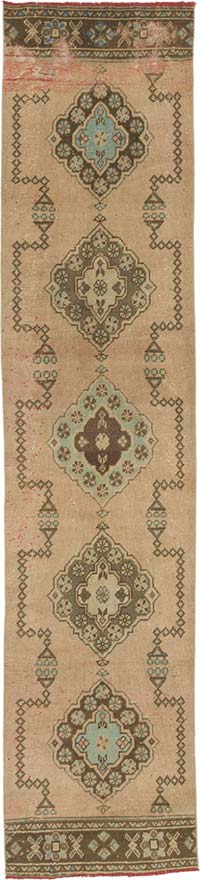 Vintage Turkish Hand-Knotted Runner - 2' 5" x 10' 9" (29" x 129")