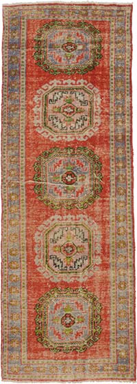 Vintage Turkish Hand-Knotted Runner - 4' 4" x 11' 11" (52" x 143")