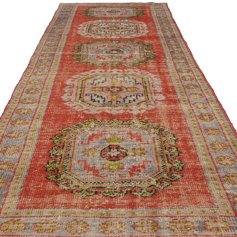 Vintage Turkish Hand-Knotted Runner - 4' 4" x 11' 11" (52" x 143") - K0088102