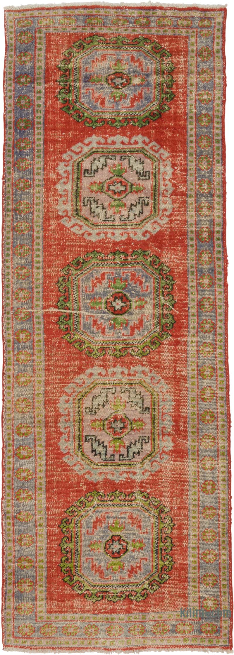 Vintage Turkish Hand-Knotted Runner - 4' 4" x 11' 11" (52" x 143") - K0088102