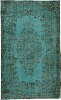 Over-dyed Vintage Hand-Knotted Turkish Rug