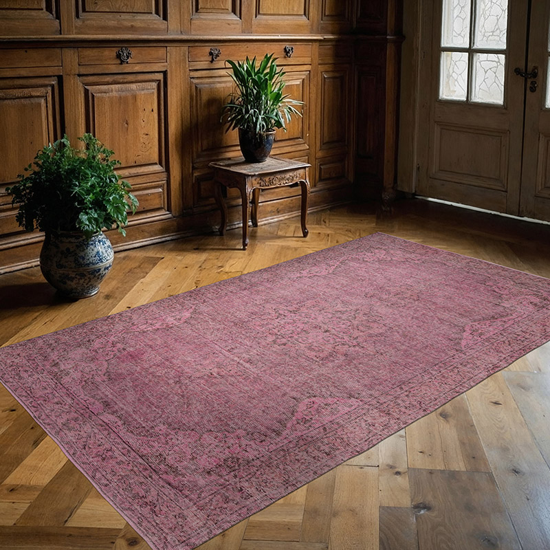 Over-dyed Vintage Hand-Knotted Turkish Rug - K0088104