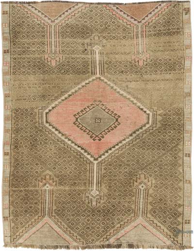 El Dokuma Vintage Halı - 108 cm x 135 cm