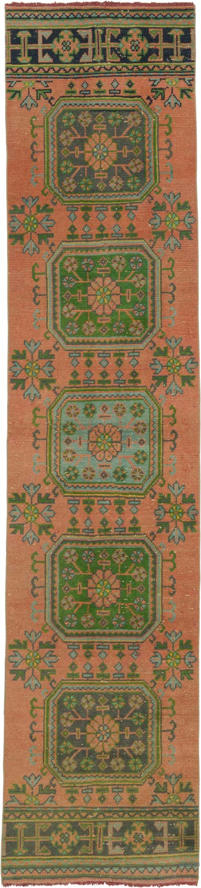 Vintage Turkish Hand-Knotted Runner - 2' 6" x 11' 1" (30" x 133")